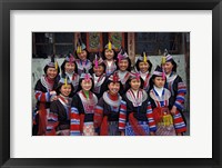 Framed Tip-Top Miao Girls in Traditional Costume, China