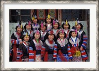 Framed Tip-Top Miao Girls in Traditional Costume, China