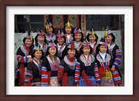 Framed Tip-Top Miao Girls in Traditional Costume, China