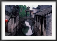 Framed Stone Arch Bridge Over Grand Canal in Ancient Watertown, China