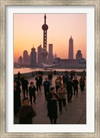 Framed Tai-Chi on the Bund, Oriental Pearl TV Tower and High Rises, Shanghai, China