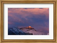 Framed Sunset on Mt. Everest, Tibet, China