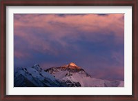 Framed Sunset on Mt. Everest, Tibet, China