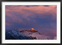 Framed Sunset on Mt. Everest, Tibet, China