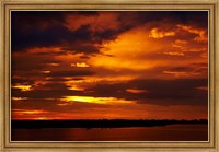 Framed Sunset over Chobe River, Chobe Safari Lodge, Kasane, Botswana, Africa