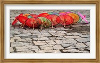 Framed Umbrellas For Sale on the Streets of Jinan, Shandong Province, China