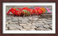 Framed Umbrellas For Sale on the Streets of Jinan, Shandong Province, China