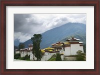 Framed Trongsa Dzong in the Mountain, Bhutan