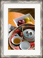 Framed Traditional Chinese teapot and cup, Hong Kong, China