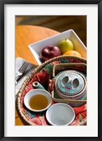 Framed Traditional Chinese teapot and cup, Hong Kong, China