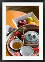 Framed Traditional Chinese teapot and cup, Hong Kong, China