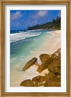 Framed Tropical Beach, La Digue Island, Seychelles, Africa