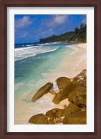 Framed Tropical Beach, La Digue Island, Seychelles, Africa