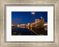 Framed Tunisia, Bizerte, Old Port, floating restaurant