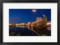 Framed Tunisia, Bizerte, Old Port, floating restaurant