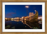 Framed Tunisia, Bizerte, Old Port, floating restaurant