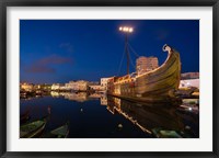 Framed Tunisia, Bizerte, Old Port, floating restaurant