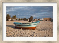 Framed Tunisia, Hammamet, Kasbah Fort, Fishing boats