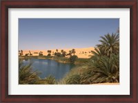 Framed Umm El Ma Lake, Erg Awbari, Sahara Desert, Fezzan, Libya