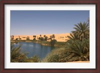 Framed Umm El Ma Lake, Erg Awbari, Sahara Desert, Fezzan, Libya