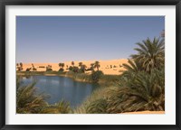 Framed Umm El Ma Lake, Erg Awbari, Sahara Desert, Fezzan, Libya