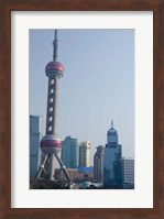 Framed View of the modern Pudong area, Shanghai, China