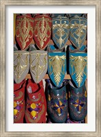 Framed Traditionally Embroidered Babouches, Morocco