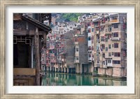 Framed Traditional houses on Wuyang River, Zhenyuan, Guizhou, China