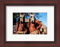 Framed Zulu Zebra Masked Dancers, South Africa