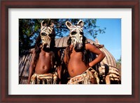 Framed Zulu Zebra Masked Dancers, South Africa