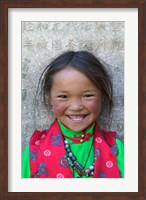 Framed Young Tibetan Girl, Sakya Monastery, Tibet, China