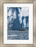 Framed Zodiac with iceberg in the ocean, Antarctica