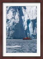 Framed Zodiac with iceberg in the ocean, Antarctica