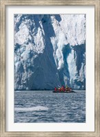 Framed Zodiac with iceberg in the ocean, Antarctica