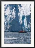 Framed Zodiac with iceberg in the ocean, Antarctica