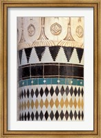 Framed Zellij Tile and Stucco on Historic Medersa, built 1333 AD, Morocco