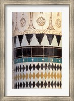 Framed Zellij Tile and Stucco on Historic Medersa, built 1333 AD, Morocco