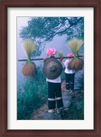 Framed Zhuang Girls Carrying Hay, China