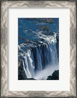Framed Zambezi River Flowing over Victoria Falls, Mosi-Oa-Tunya National Park, Zambia
