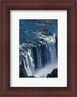 Framed Zambezi River Flowing over Victoria Falls, Mosi-Oa-Tunya National Park, Zambia