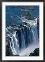 Framed Zambezi River Flowing over Victoria Falls, Mosi-Oa-Tunya National Park, Zambia