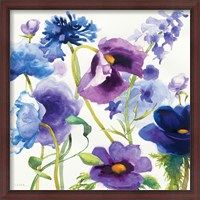 Framed Blue and Purple Mixed Garden I