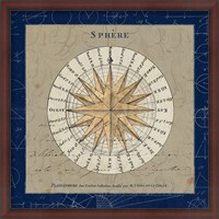 Framed Sphere Compass Blue