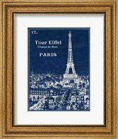 Framed Blueprint Eiffel Tower