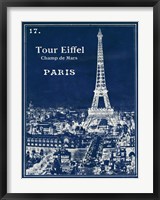 Framed Blueprint Eiffel Tower