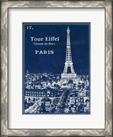 Framed Blueprint Eiffel Tower