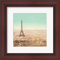 Framed 'Eiffel Landscape Letter Blue II' border=