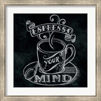 Framed Espresso Your Mind  No Border Square