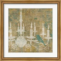 Framed Faded Ornate I Aqua