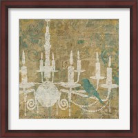 Framed Faded Ornate I Aqua